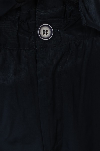 U377 makes pure color dark blue drawstring yoga sweatpants with wide waist, rubber bands and long feet. Combed sweatpants sweatpants franchise store 100% Tencel detail view-3